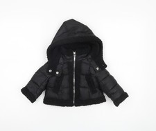 French Connection Black Unisex Baby Puffer Jacket 12 Months