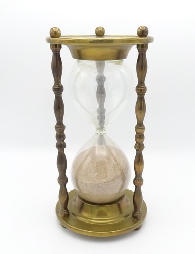 Vintage large brass glass sand - brass,