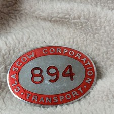 Vintage Glasgow Corporation Transport Badge  No. 894