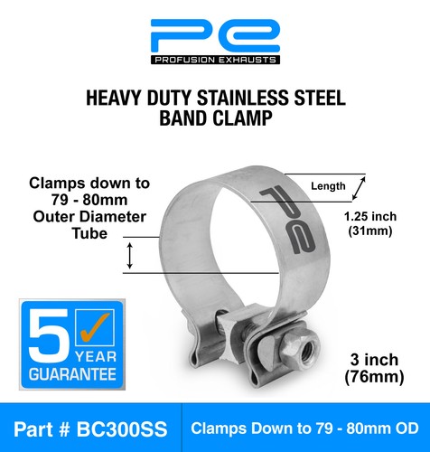 Exhaust band clamp inch - band, 3"