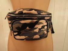 New Look Faux Leather Camouflage Bum Bag