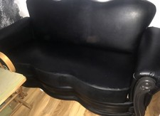 Black Leather 3 Seater Sofa