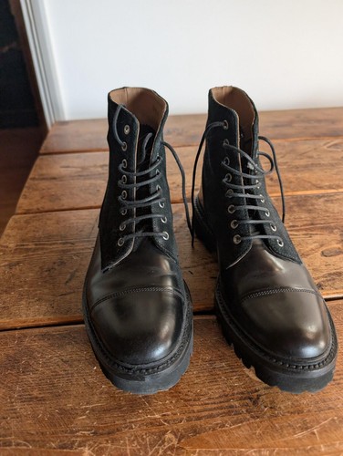 Grenson black leather boots - black,