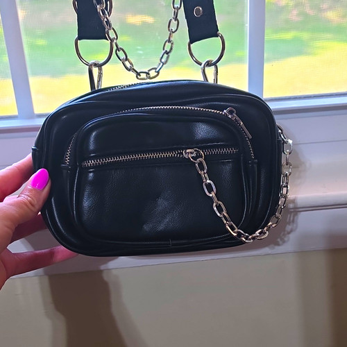 Black small crossbody bag - black,