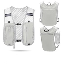 Reflective Running Vest Pack Running Hydration Vest Bag Water Bottle Chest Pack