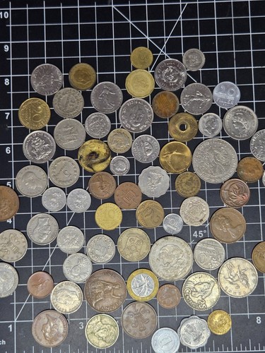 Vtg mixed coin - mixed, foreign