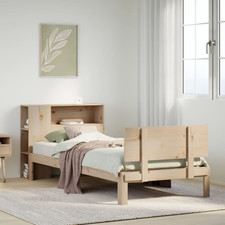 Bookcase Bed Solid Pinewood