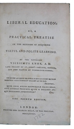 1782 liberal education - liberal,