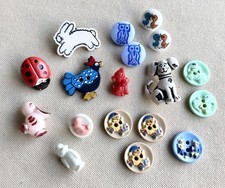Vintage Animal, Birds, Ladybird, Mixed Designs Buttons, Some Match, 12-26mm, Lot