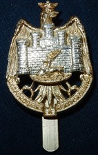 GENUINE ANODISED BEDFORDSHIRE & HERTFORDSHIRE REGIMENT MILITARY CAP BADGE GAUNT