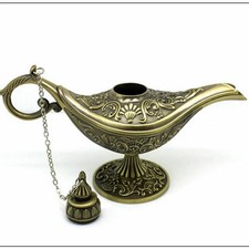 Vintage Indian Legend Aladdin Magic Genie Light Lamp hand crafted 5" long
