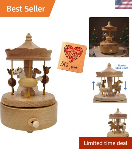 Polished wooden carousel music - wooden,