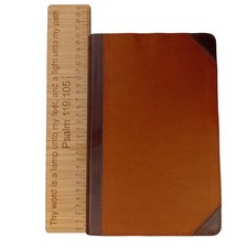 Holy Bible NIV Study Brown/Tan Duo-Tone Personal Size Cross Reference Present