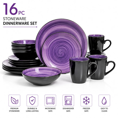 Piece stoneware dinnerware - 16,