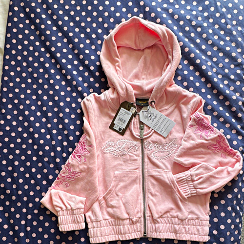Hardy pink velour crop - pink,