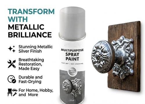 Metallic silver spray paint - silver,
