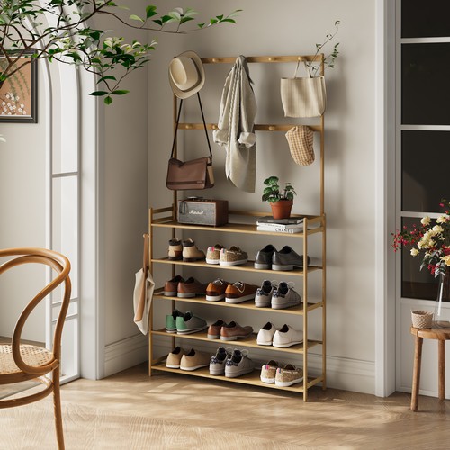 Wooden coat rack shoe - wooden,