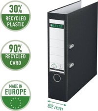 Leitz 180° Lever Arch Office Binder File Polypropylene A4 80mm Black - Box Of 10