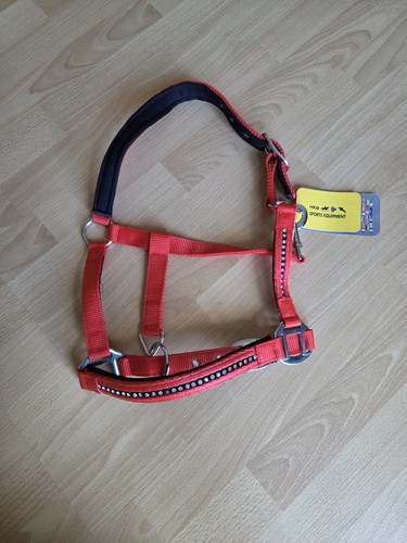 Red hkm crystal headcollar - crystal,