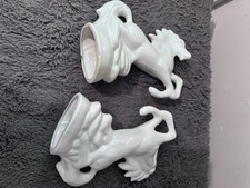 Pair of White Ceramic Horse