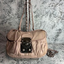 Miu Miu Matelasse Chain Shoulder bag Pink Leather