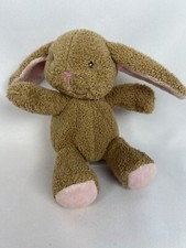 Tesco Brown Bunny Rabbit With Pink Ears & Feet Soft Toy Plush 2005 Small Rare