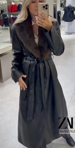 Bnwt zara black faux - faux, leather