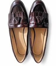 M&S Collection Burgundy Patent