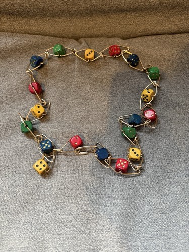Vintage dice necklace small - dice,