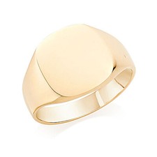 9ct Gold Hallmarked Gents Heavy Cushion Signet Ring