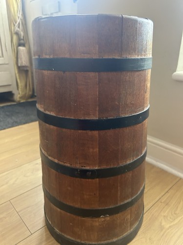 Wooden barrel with metal - barrel, bands