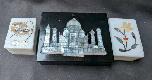 Vintage indian stone inlaid - 3,