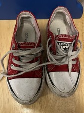 Red Converse Kids Toddler Size 26 Unisex Lace Up Trainers