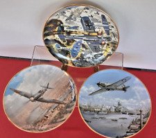 Stunning Trio of Limited Edition Franklin Mint Porcelain Plates of WW11 Planes