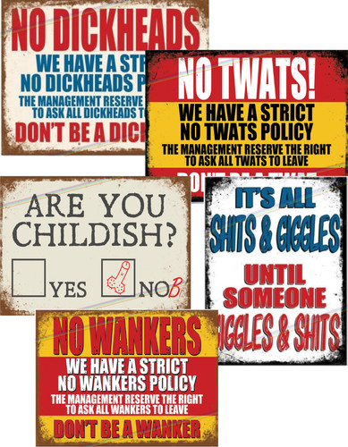 Pack metal signs - metal,