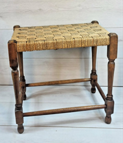 Vintage oak rush - oak, stool