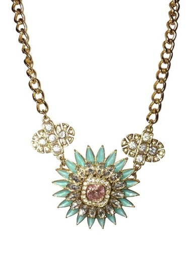 Gold tone turquoise pink - turquoise,