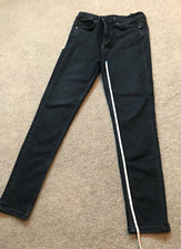 MARKS & SPENCER LADIES BLACK SLINKY SUPER SOFT JEANS - SIZE 12 -  (SHER)