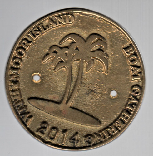 Canal boat brass plaque - boat,
