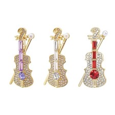 Fashionable Violin Shaped Brooch Lapel Pin For Musicians And Formal Event Wear