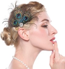 1920s Flapper Peacock Feather