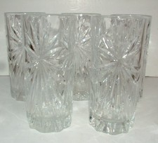 Set of 5 Cut Glass Drinking Tumblers  Oasis by Royal Crystal Rock