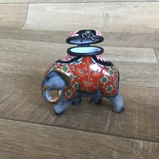 Elephant Trinket Box PAST TIMES Decorative Hand Painted Enamel