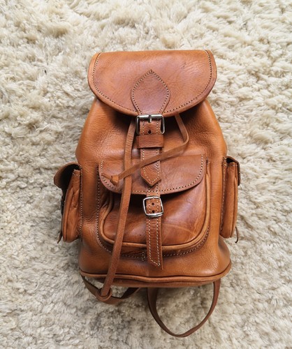 Vintage 80s 90s tan leather