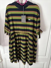 RARE. Lazy Oaf Multiple Coloured Striped Skater Dress. New With Tags. Size M.
