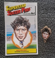 GLASGOW RANGERS ALLY McCOIST LEGENDARY PLAYER PIN BADGE RARE FIND L@@K