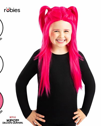 Rubies pink synthetic straight - pink,