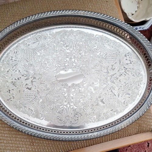 Large oval silver - silver, polished