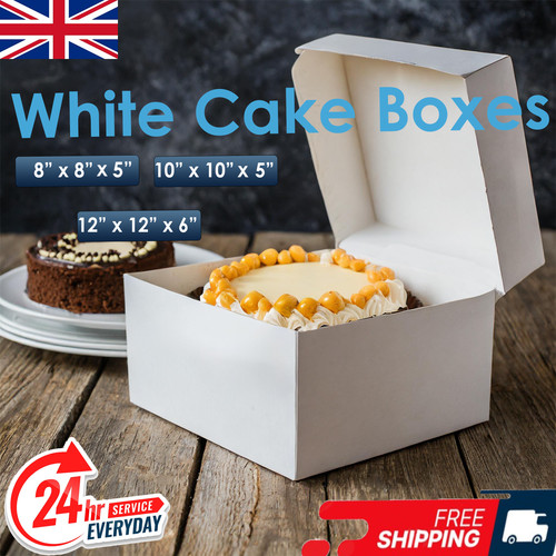 White cake boxes - white,