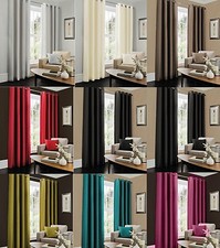 Eyelet Ring Top Thermal Blackout Curtains Pair Ready made with 2 FREE  Tie Back